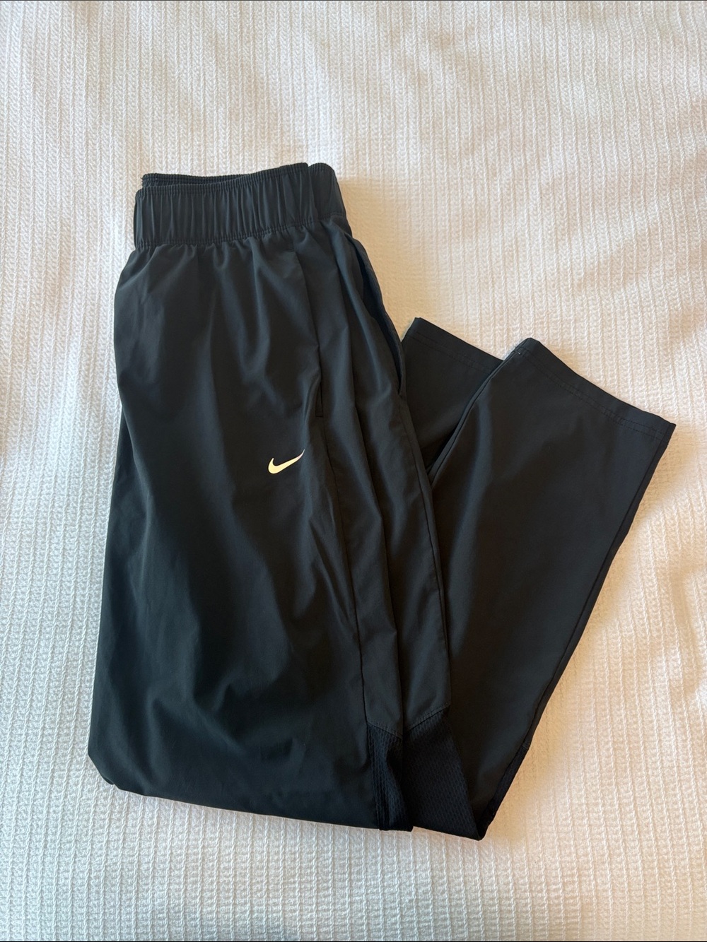 Nike Black Track Pants with White Swoosh